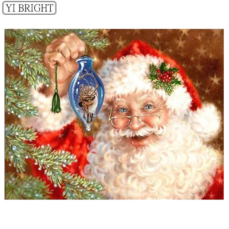 

new year home decor diy diamond embroidery square cross-stitch diamond painting Santa Claus needlework gifs XY1