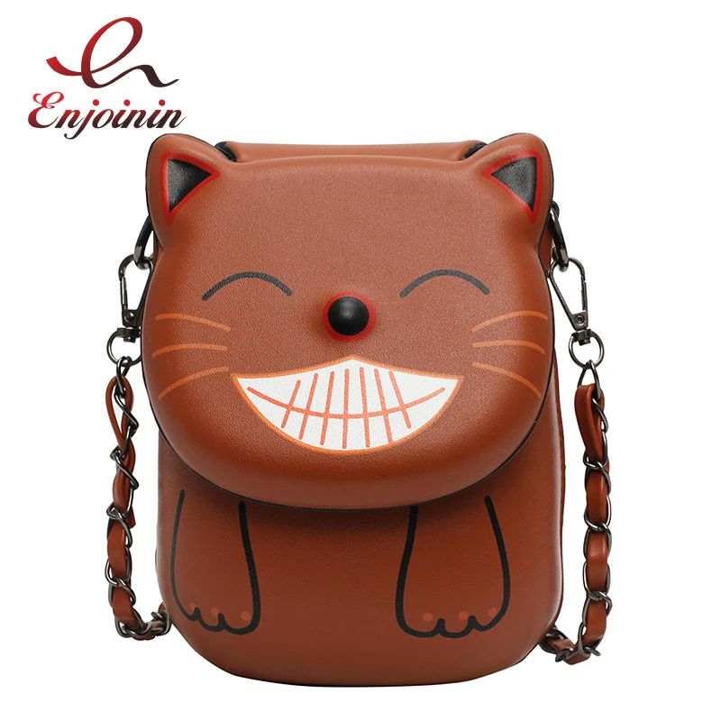 Модный смайлик с рисунком кота из мультфильма Женский кошелек искусственной