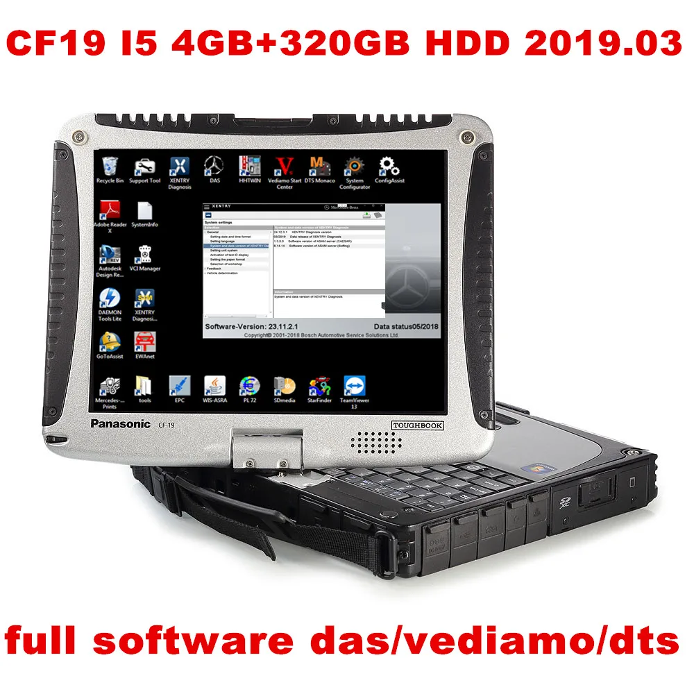 2019 09 xentry CF 19 i5 4 Гб с последним полным программным обеспечением c4/c5 CF19 320 ГБ HHD для MB