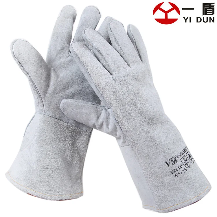 free shipping Yd175 leather long welding gloves machinery protection