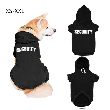 

1 Pc Soft SECURITY Letter Print Dog Clothes Coat L XL XXL Pet Puppy Coats Hoodie Jacket Black Dog Hoodies Pet Clothing Supplies