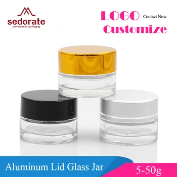 

Sedorate 30 pcs/Lot 5g Glass Bottle For Facial Cream Silver Black Golden Cap Glasse Containers For Cosmetic JX025