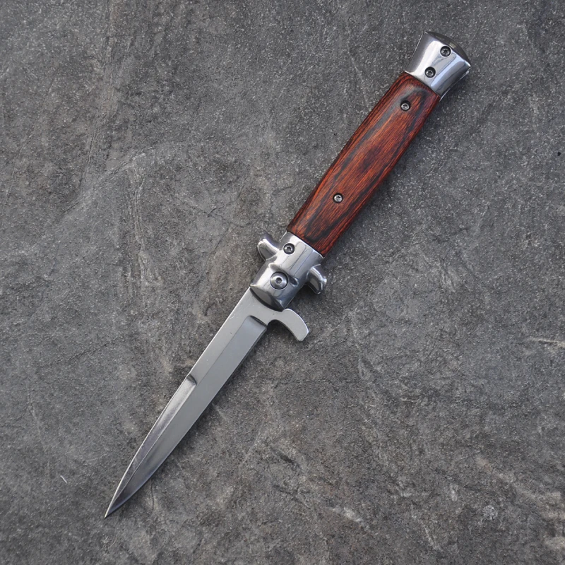 Фирменный высококачественный Тактический складной карманный нож 5Cr13 стальной эбеновый палисандр с ручкой быстро открывающиеся канцелярские ножи для выживания кемпинга