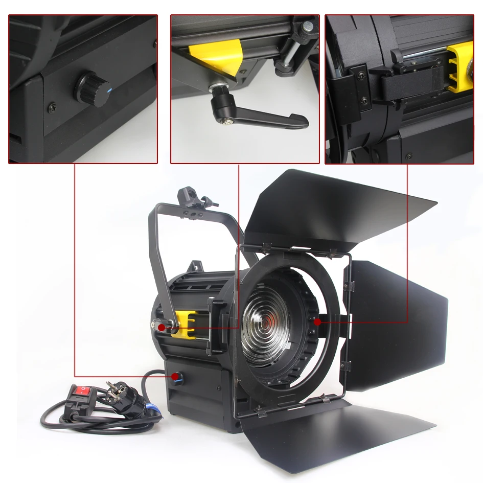 US $1.560.00 ALUMOTECH Fresnel Spot LED Light 100WX3StandX3Case Kit For Camera Video Studio Photography Supporting Equipment