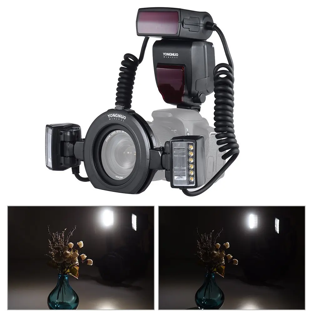 Светодиодная лампа для видеосъемки YONGNUO YN-24EX YN24EX Макро Вспышка Speedlite Macro Twin Lite ttl флэш-макросъемке для Canon 5diii 5DII 5D 6D