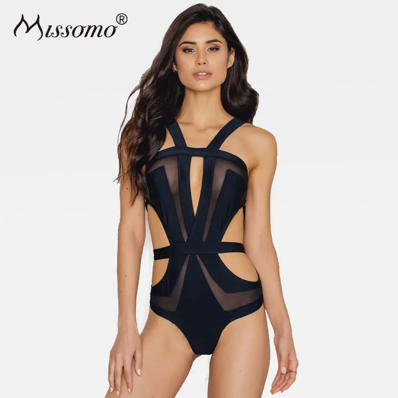 Missomo فام ازياء النساء مثير عموما الدانتيل موديس شفافة Bodycon ارتداءها شبكة زائد حجم الجسم أعلى Playsuit بذلة