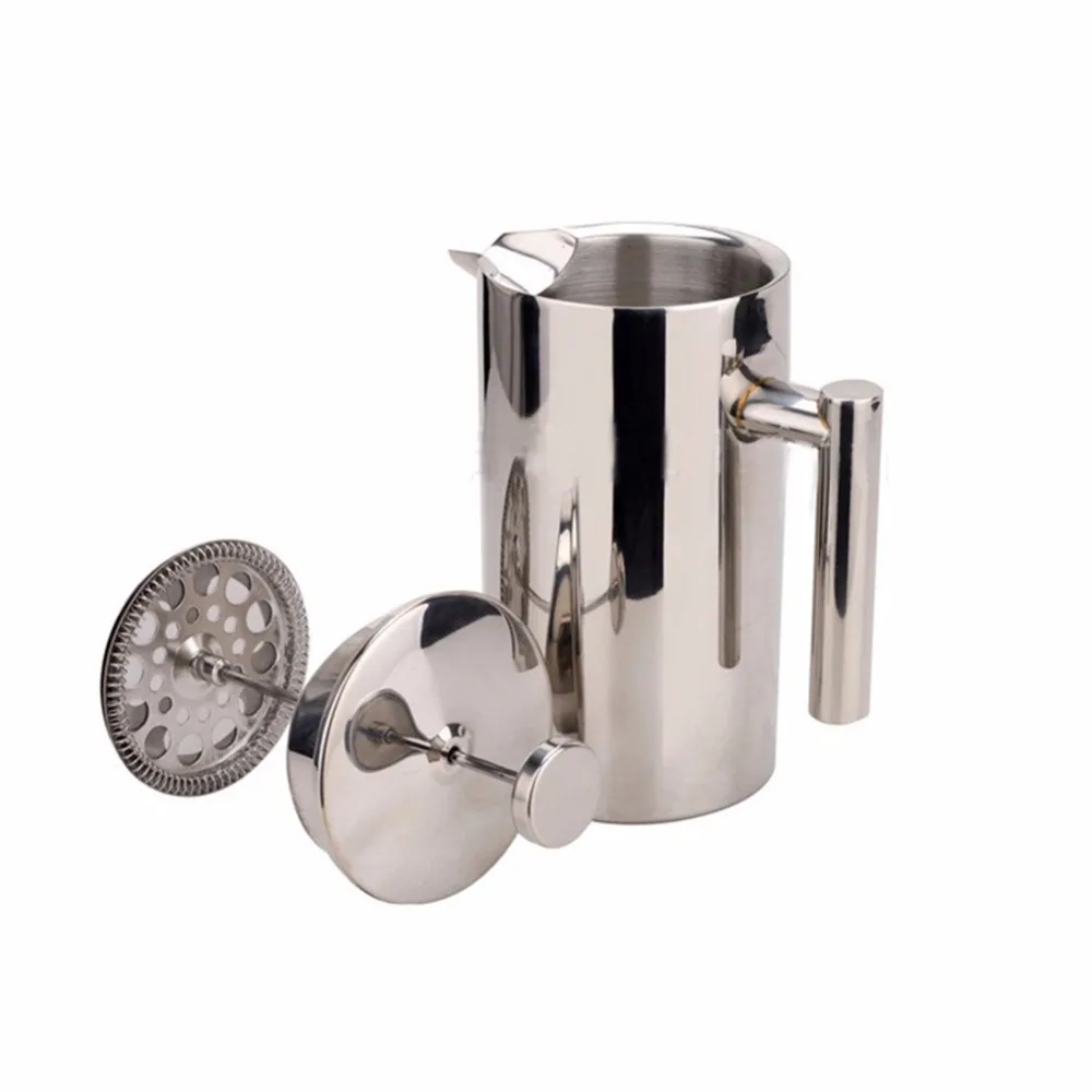 Delicate Coffee Maker French Press Coffee Tea Pot Brewer with filter Stainless Steel Double Wall Brand Coffee Machine BS