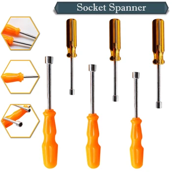 

Socket Wrench Screw Driver 5/5.5/6/7/8/10mm Metal Hex Nut Key Tool Screwdriver Handle Random