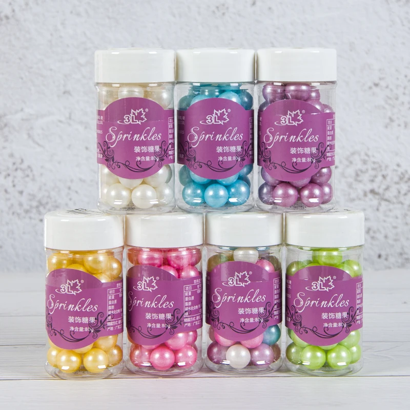

14mm Sprinkles Nonpareils Shimmer Cake Decorating Pearls Edible Candy Ball 85g