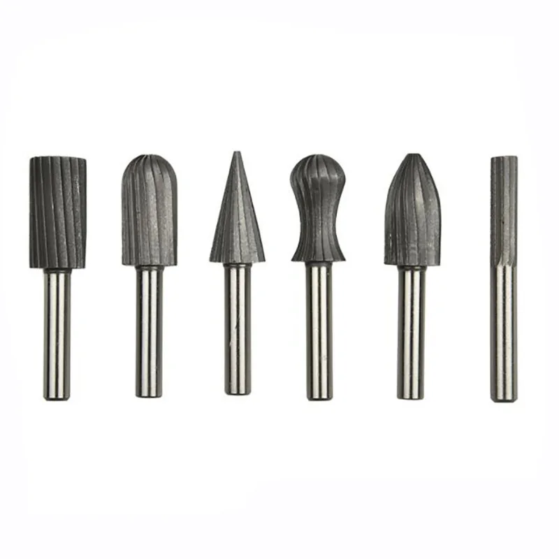 HSS Wood Drills Rotary File Dremel Routing Rotary Mini Drill Bit Set Cutting Tools For Woodworking Knife Carving Tools 6Pcs/set