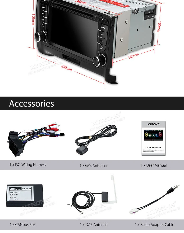 Perfect 7" Special Car DVD for Audi TT MK2 (8J) 2006-2014 with Built-in Vehicle Standard DAB+ Module & Professional DAB+ Antenna 17 Perfect 7" Special Car DVD for Audi TT MK2 (8J) 2006-2014 with Built-in Vehicle Standard DAB+ Module & Professional DAB+ Antenna 17