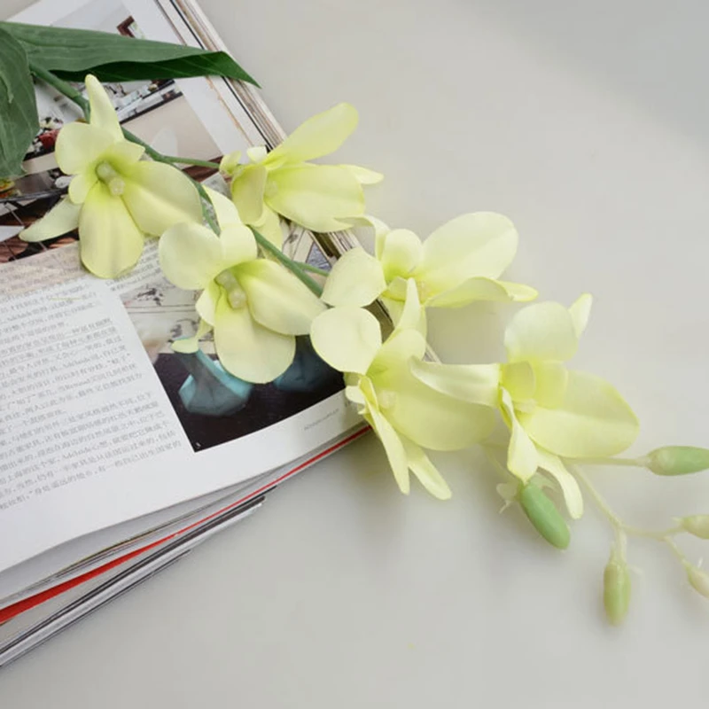 Artificial Orchid Flowers Branch Silk Flower For Home Wedding Garden Decoration Dining Table Decorative Flower Artificial Orchid Flowers Branch Silk Flower For Home Wedding Garden Decoration Dining Table Decorative Flower