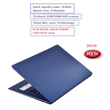 15,6 дюймовый ультрабук ноутбук 6 ГБ ОЗУ 64 Гб EMMC 1 ТБ HDD Inte* l N3450 четырехъядерный HD камера Windows 10 игровой ноутбук
