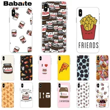 Funda de teléfono para iPhone 5 5Sx 6 7plus 8 8Plus X XS MAX XR de Babaite, comida divertida, Chocolate, Nutella, Pizza, patatas fritas y hamburguesa