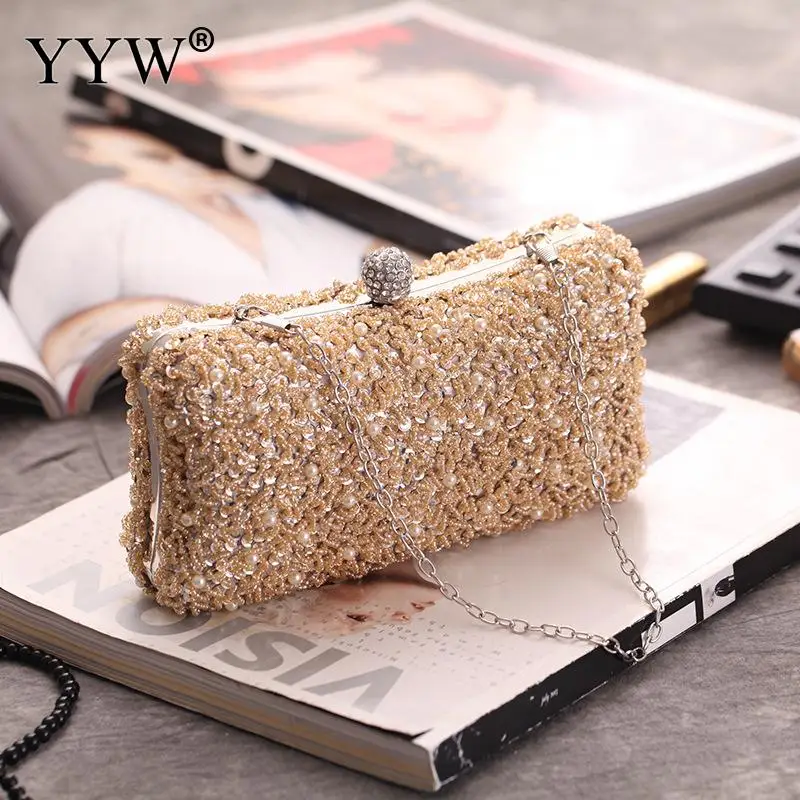 

Women Handbag Evening Bags For Party Gift New Women Box Chain Shoulder Bag Ladies Fashion Gold Clutch Box Bag Women Messenger
