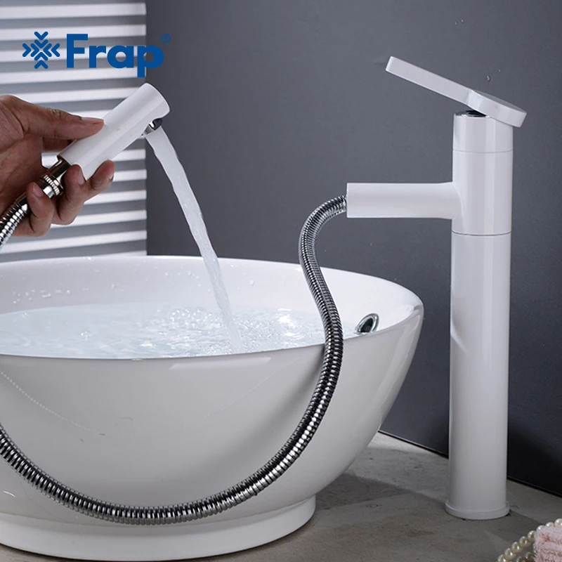 

Frap Basin Faucets Hot & Cold Water Bathroom Sink Tap Pull Out Swivel Single Handle Sink Faucet Brass Wash Basin Mixer TapY10163