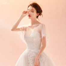 LZP288 реальные фотографии Лодка декольте со стразами Свадебные шаль Кот свадебное болеро женские