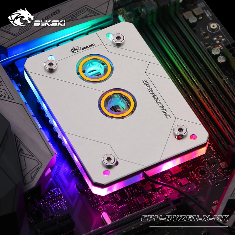  Bykski CPU-RYZEN-X-MK RBW RGB Led CPU Wasser Kühlung Block Silber für AMD AM2 AM3 AM4 TR4