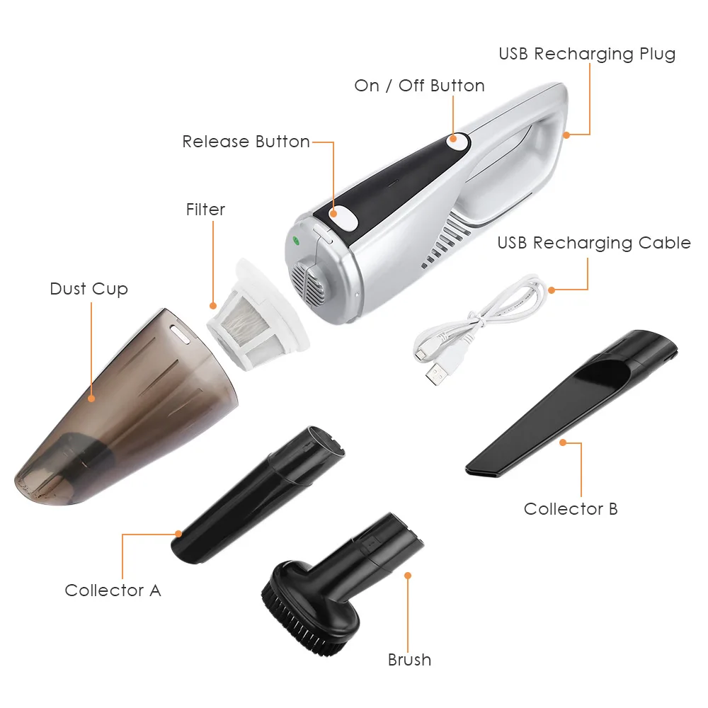 100 Вт FD PVC C Мощный USB зарядка ручной беспроводной пылесос портативный мини для
