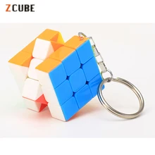 Zcube 30 мм цепочка для ключей Волшебные кубики 3x3x3 куб головоломка Творческий куб повесить аксессуары Развивающие игрушки для детей-красочные