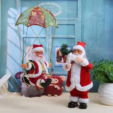 Electric Parachute Santa Claus Plush Doll Christmas Tree Decorations for Home Kids Gifts New Year Decor Navidad Natal Ornaments