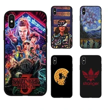 Очень странные дела Сезон 3 черный мягкий чехол из ТПУ с узором чехол для телефона для iPhone 8, 7, 6, 6S Plus, X XS XR Макс 5 5S SE чехол