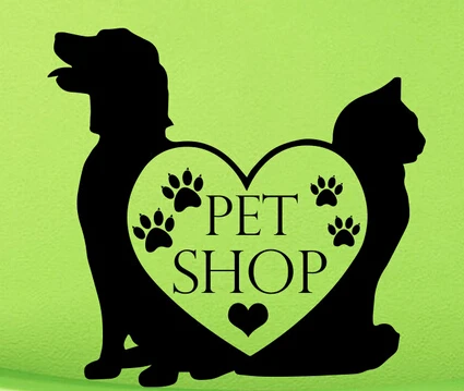 DCTAL Pet Shop Vinyl Wall Decal Pet Shop Dog Cat Mural Art Wall Sticker Pet Salon Grooming Salon Window Decoration