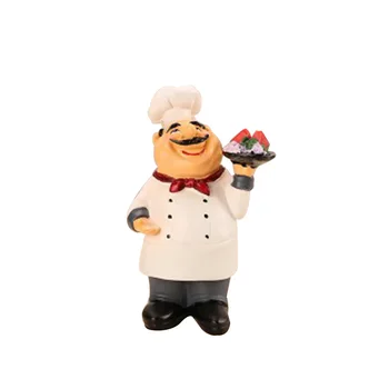 

Resin Chef Figurine Statue Ornament for Home Bar Restaurant Kitchen Decoration Crafts