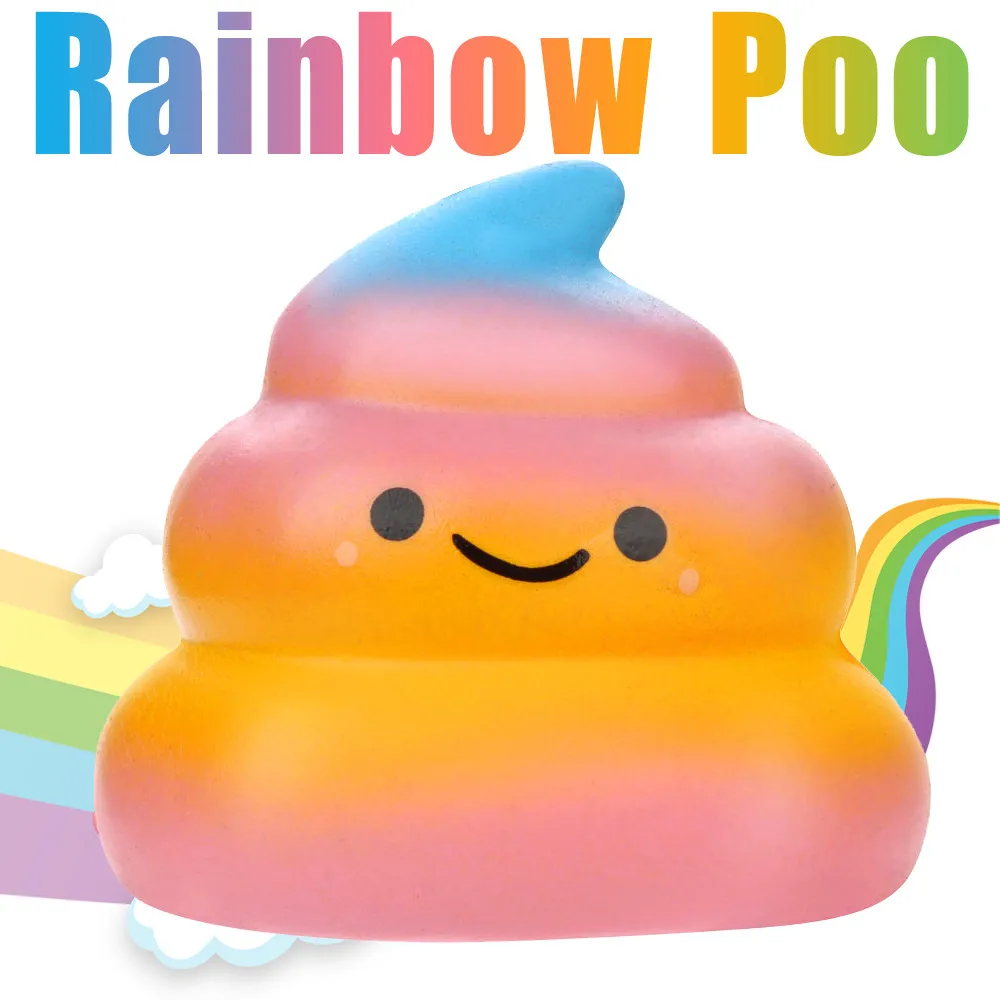 Горячая Распродажа антистрессовые игрушки мягкие кавайные радужные Poo супер