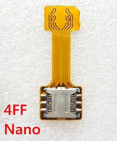 Двойной сим-карты удлинитель-адаптер с конвертером для 4FF Nano 3FF микро 2FF стандартную сим-карты из мягкой кожи кабель удлинитель для головок - Цвет: Nano 4FF