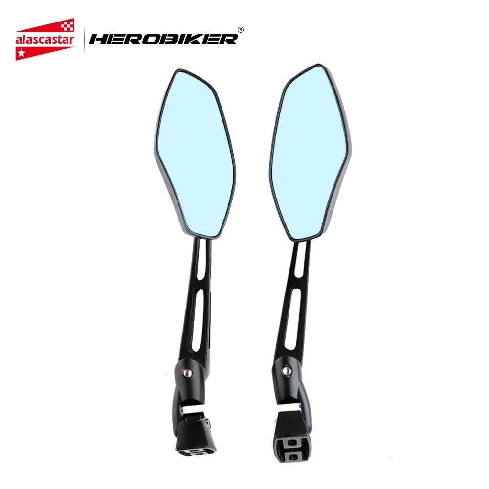 

HHEROBIKER Universal Side Mirrors Aluminum Rearview Mirror Motorcycle Custom For Suzuki Yamaha Kawasaki Ducati KTM BMW, Black
