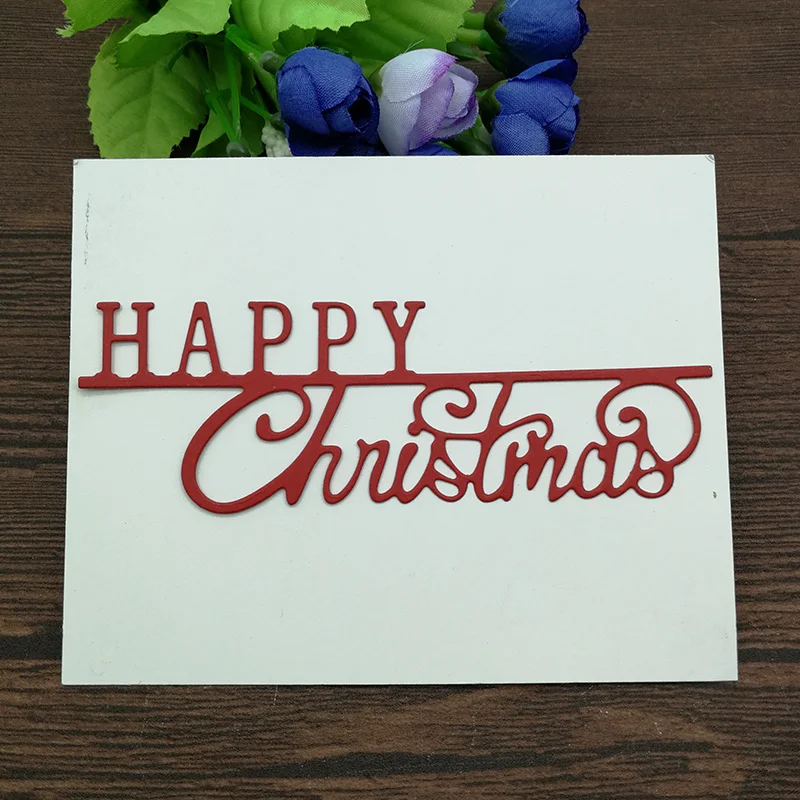 

Letters Happy Christmas greeting Metal Cutting Dies Stencils For Card Making Decorative Embossing Suit Paper Cards Stamp DIY