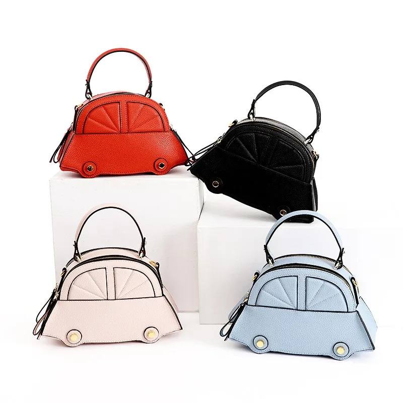 

Women's bag leather shoulder diagonal pouch Korean version of the retro car fashion leather portable crescent package