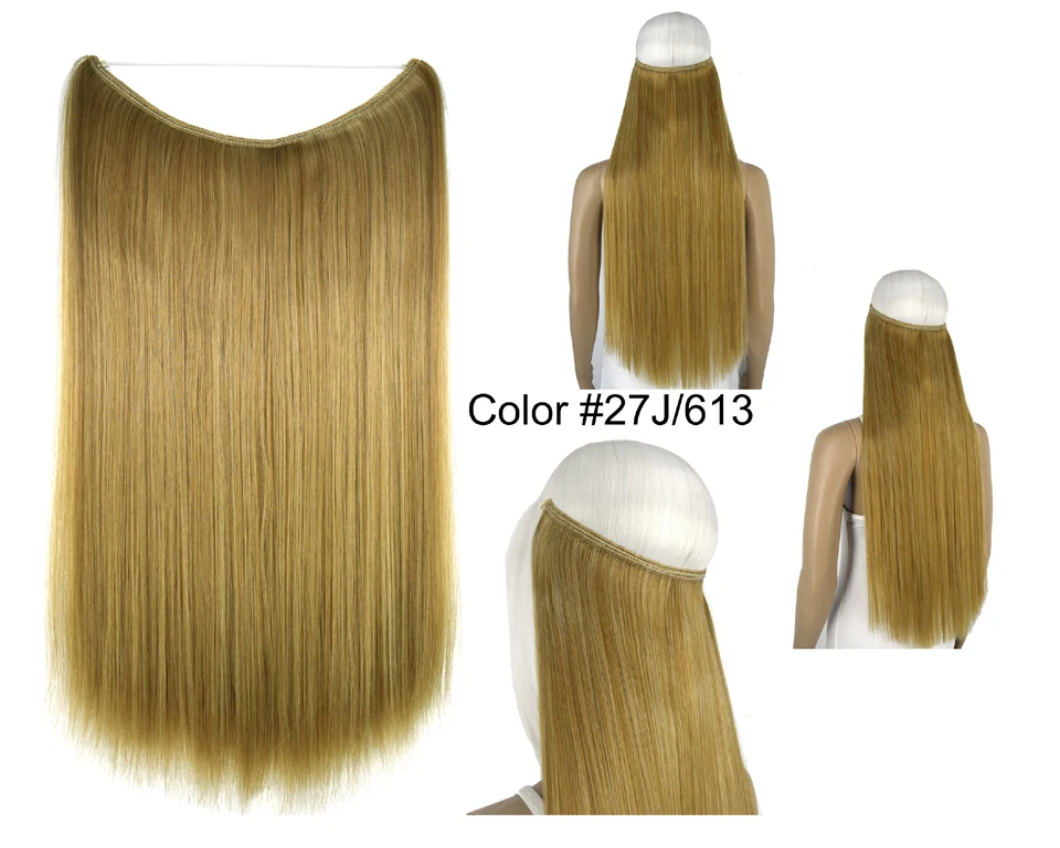 Жаростойкие синтетические волосы прямые Halo волосы для наращивания эластичность невидимая проволока волосы штук 8106