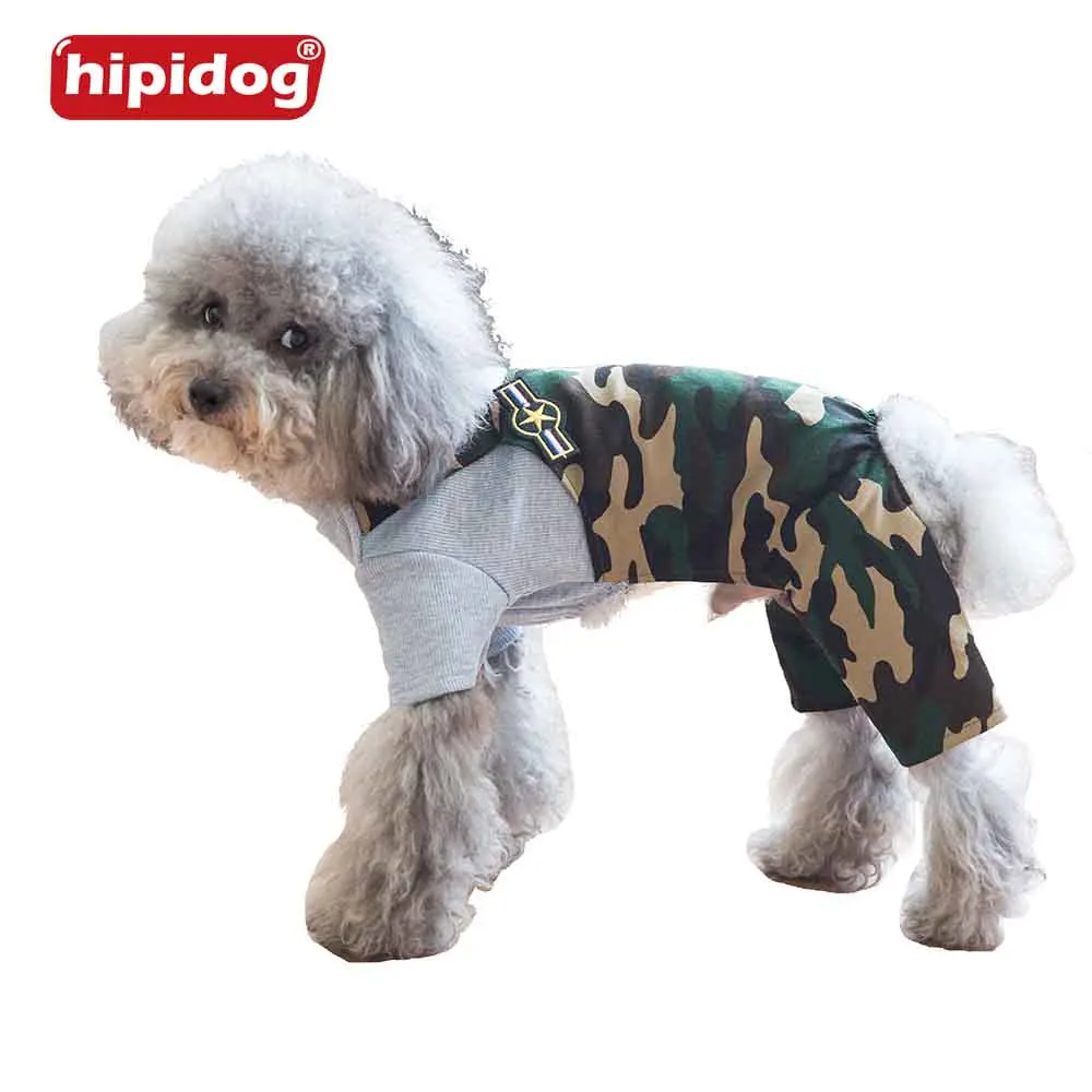 Hipidog Warm Autumn Spring Camouflage Dog Jumpsuit Coat Pet Dog Clothes