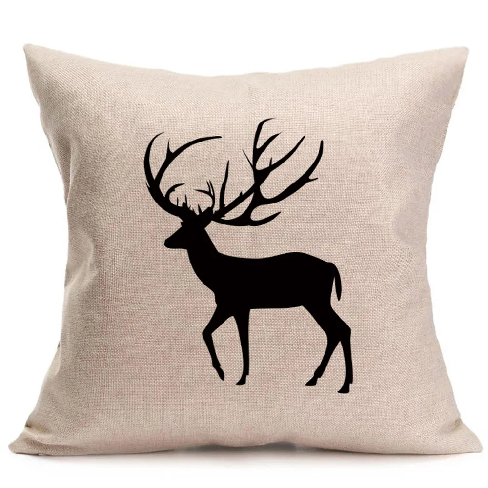 Christmas Deer Pillowcase Waist Throw Pillow Cover Home Bedroom Brand New Comfortable High Quality Droship 45cm*45cm 10JUL 31 | Дом и сад