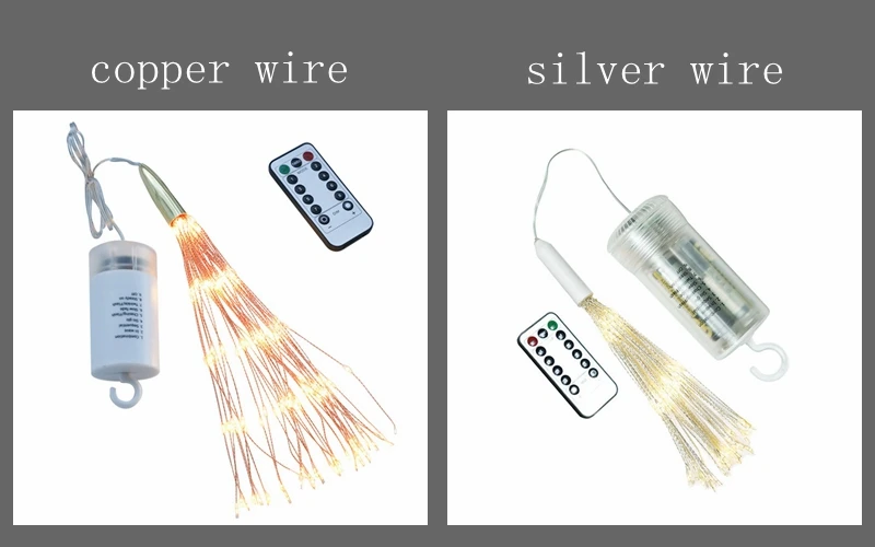 Рождество свет для наружной и внутренней подсветки декоративный висит фейерверк светодиодный медь серебро Строка Фея Новый год украшения