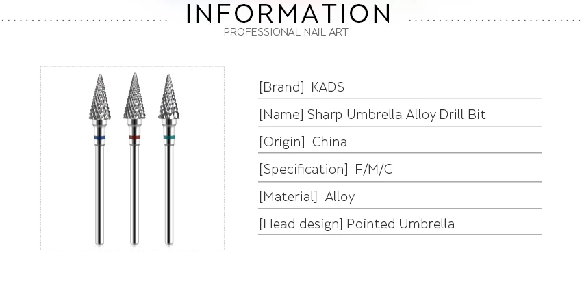 Твердосплавные фрезы KADS, фрезы, вольфрамовые сверла для ногтей, Электрический Маникюрный сверлильный станок, аксессуары, вращающийся инструмент для дизайна ногтей