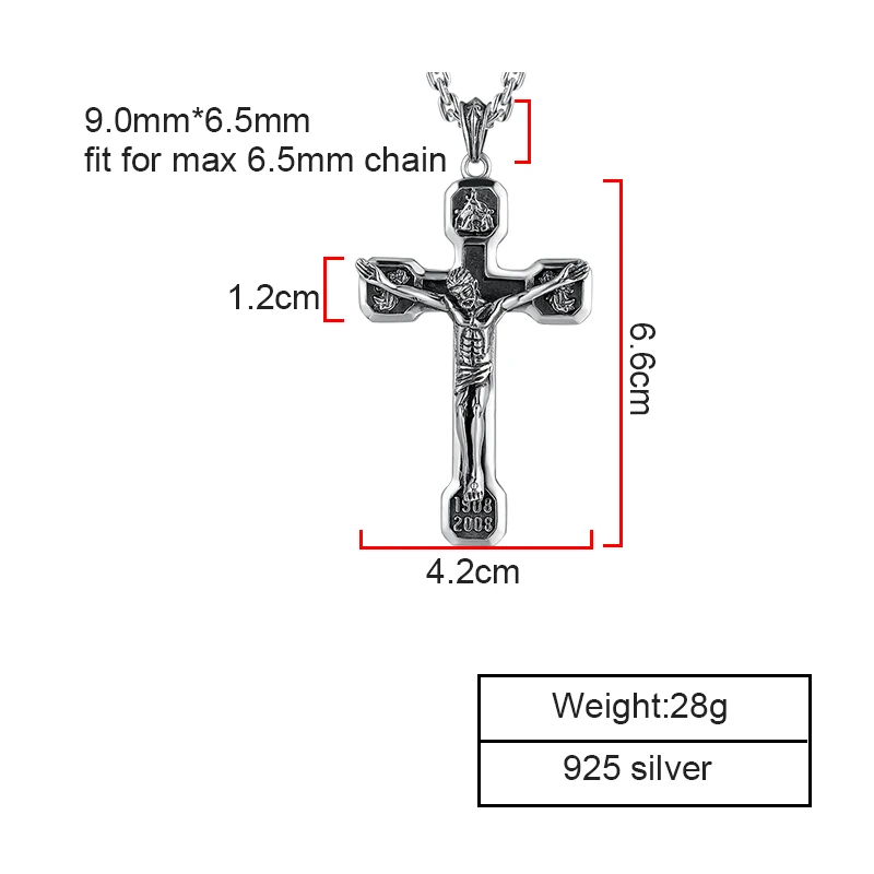 ZABRA Роскошные цельные 925 серебро Религия и крест подвески Скульптура Дизайн 4 выбор для мужчин женщин ювелирные изделия панк Байкер