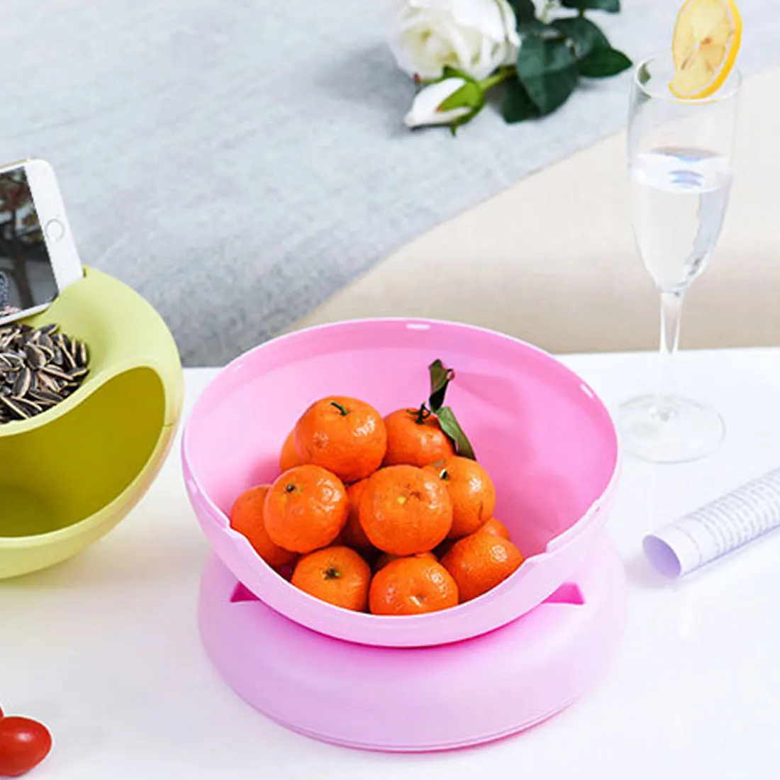 Double Layer Dry Fruit Containers Plastic Snacks Seeds Storage Box