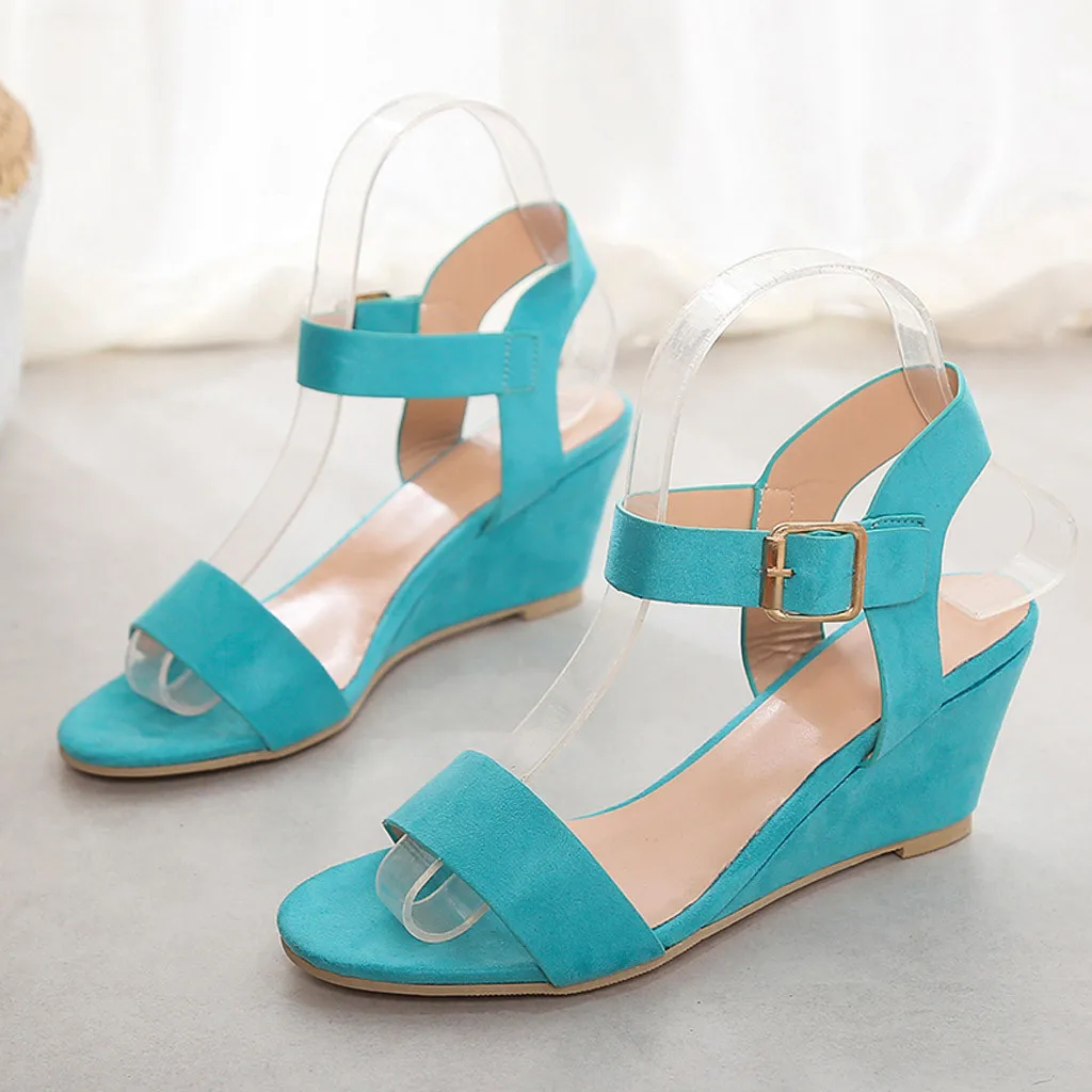 SAGACE обувь; сандалии; женская модная однотонная обувь; сандалии на танкетке; Женская обувь в римском стиле с пряжкой на ремешке