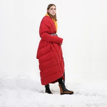 Original Design 2017 new arrival loose long thick warm coat women cupro white duck down jacket winter