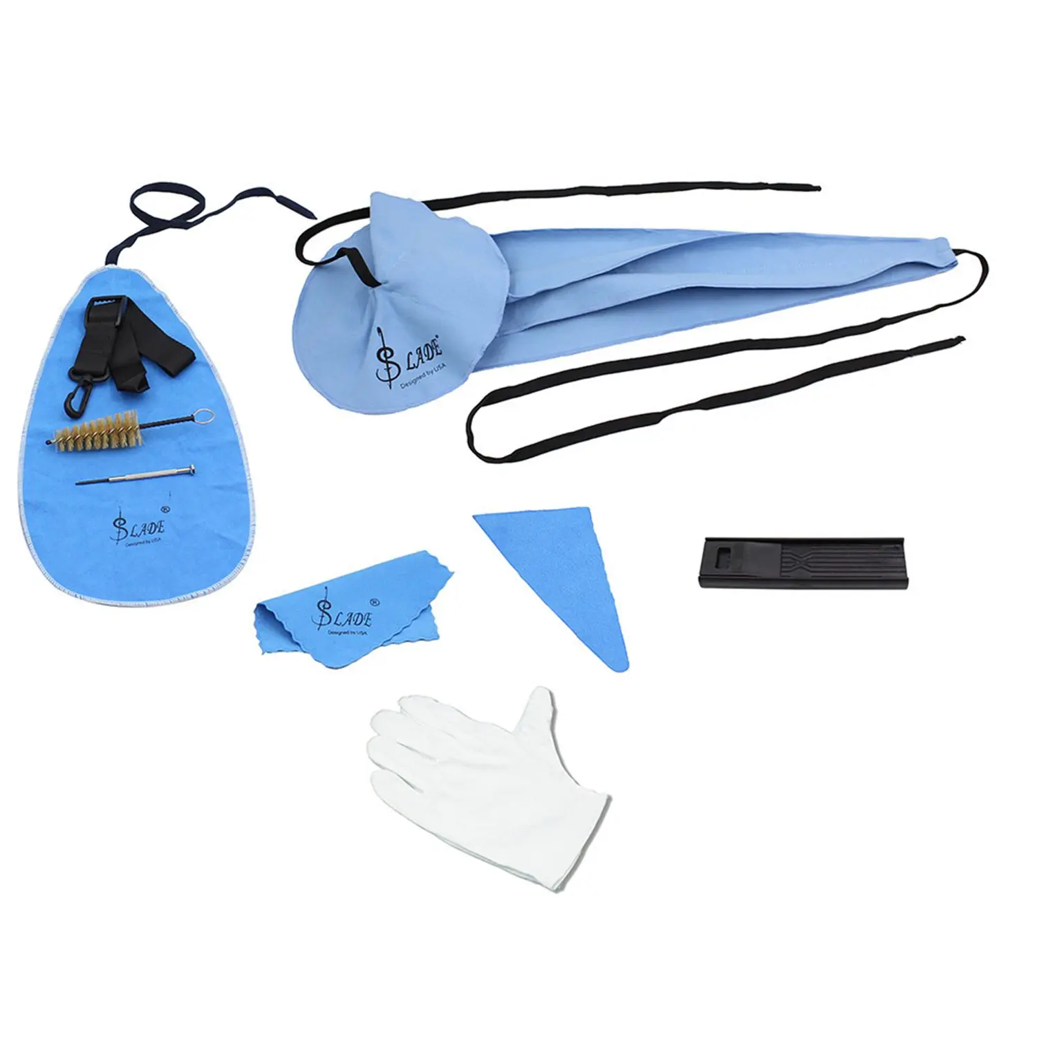 HLBY SLADE 10Pcs/Set Saxophone Cleaning Kit Sax Clean Cloth Mouthpiece