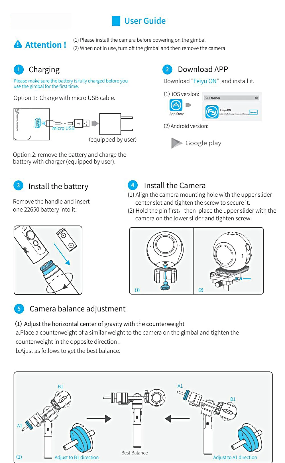 Feiyutech G360 3-х осевой ручной шарнирный стабилизатор для смартфона Камера стабилизатор для экшн-камеры GoPro Hero 3 3+ 4 5 для samsung Шестерни 360 для sony FDR-X3