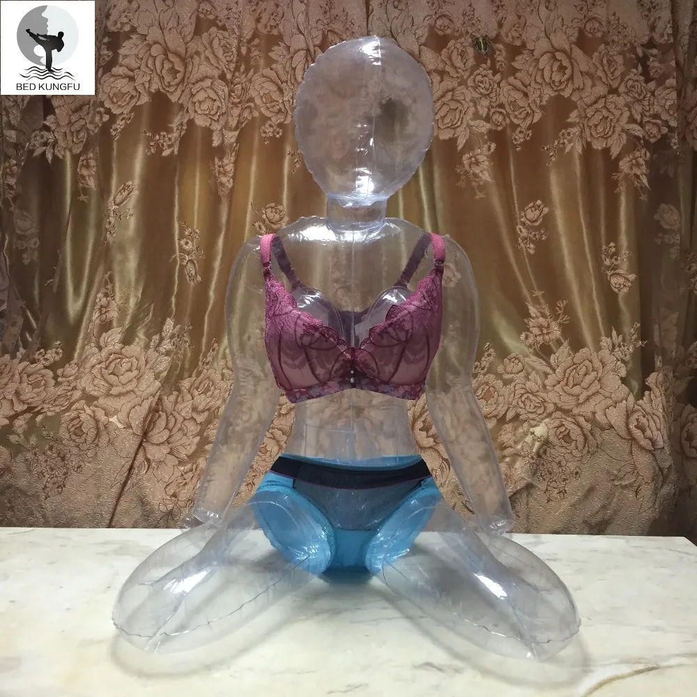 BED KUNGFU Transparent font b Sex b font Doll For Men PVC Sitting Posture Lifelike Plastic