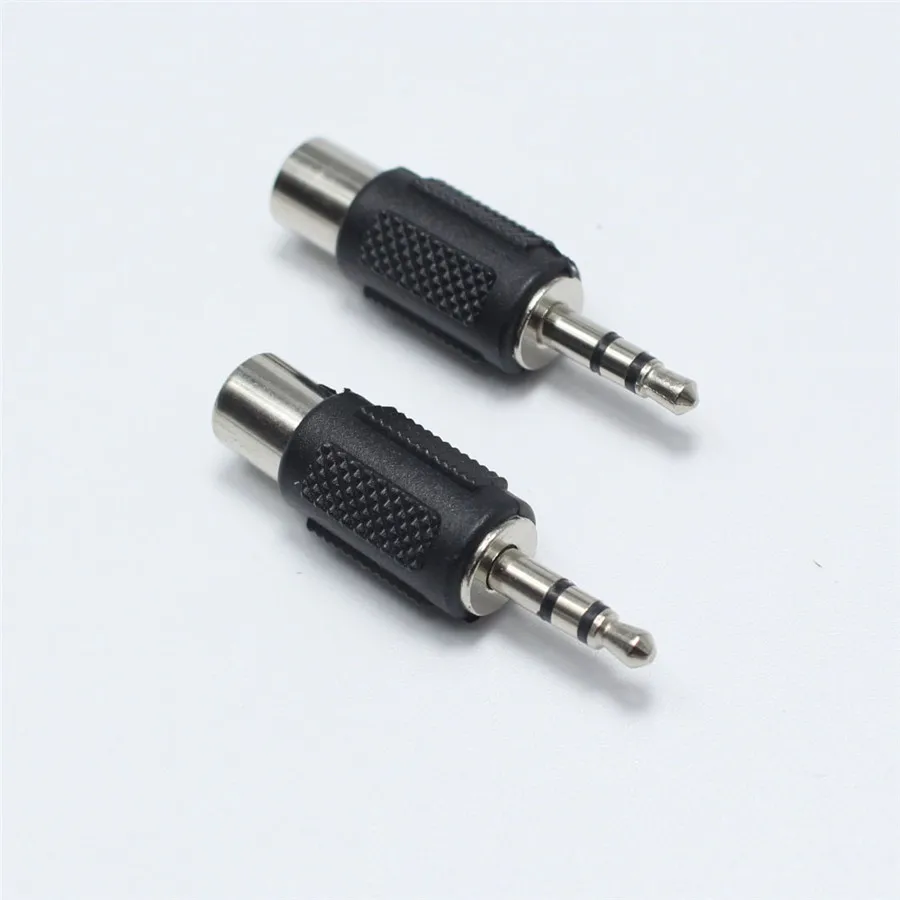 2 шт. 3 5 мм полюсный стерео штекер на RCA гнездо Аудио адаптер разъем|plug socket connector|plug