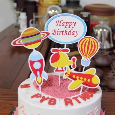 Детский день рождения украшение торта, выпечки аксессуары для украшения торта торт флаг комбинация торт топперы