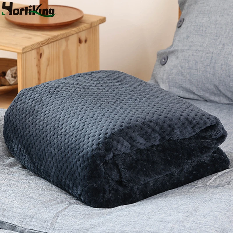 Solid Flannel Air Conditioning Blanket Spring/Autumn Blankets For Beds High Quality Throw
