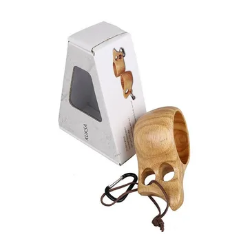

uksa Cup New Finland Handmade Portable Wooden Cup for Coffee Milk Water Mug Tourism Gift 60pcs/lot