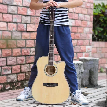 

41 Inch Folk Log Colored Guitar Acoustic Guitar 6 Strings For Beginners Light Guitar